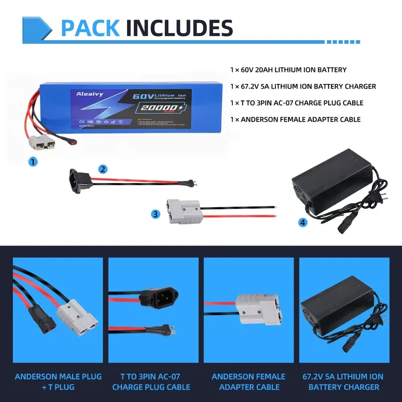 Aleaivy 60V 20AH 30AH 21700 Pa - 60V 30Ah 21700 Battery Pack ulasan dan harga